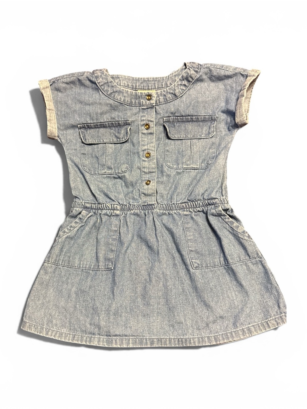 3T Girls Wonderkids Light Blue Denim Dress with Chest Pockets